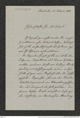 Nachlass Franz Steindachner, Brief von Gustav Schneider (senior) an Franz Steindachner (13.02.1881), Inv.Nr. 461.22, Seite 1